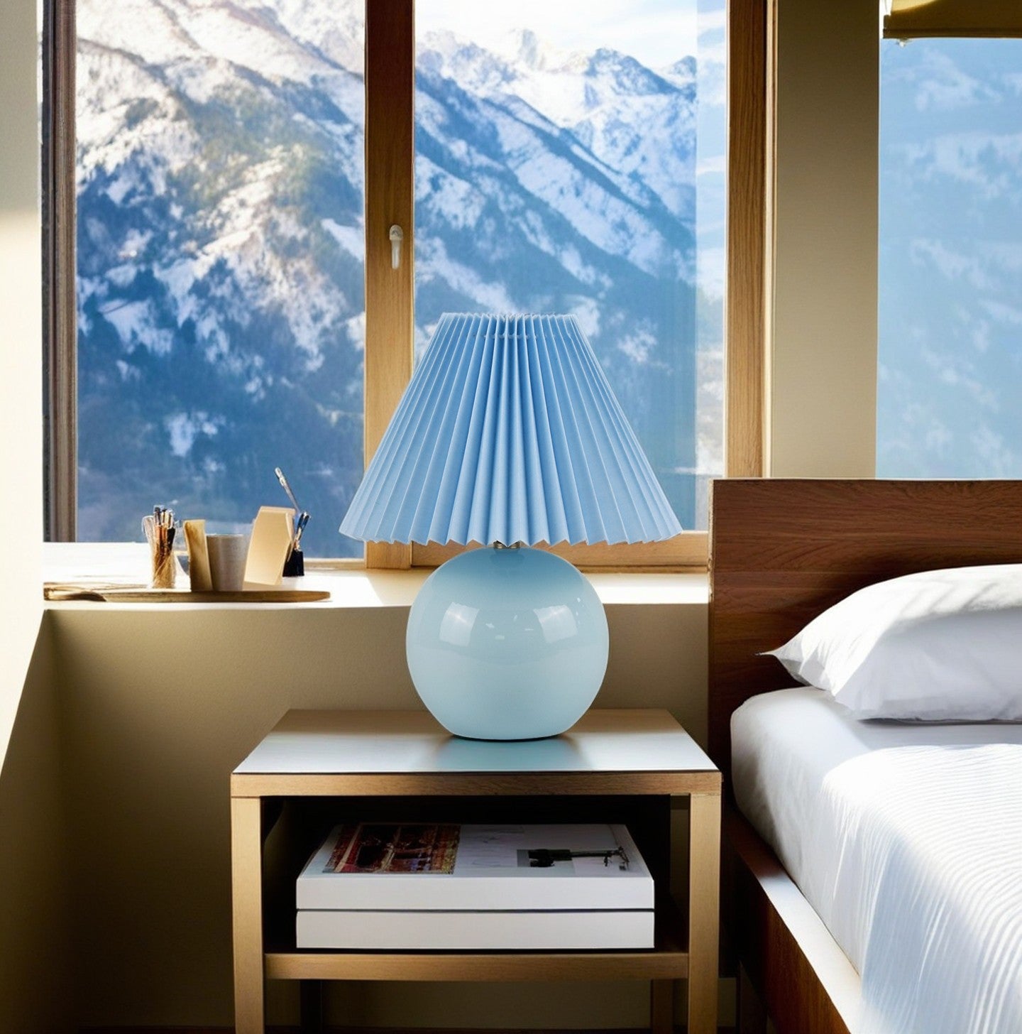 Light Blue Mini Ceramic Lamp