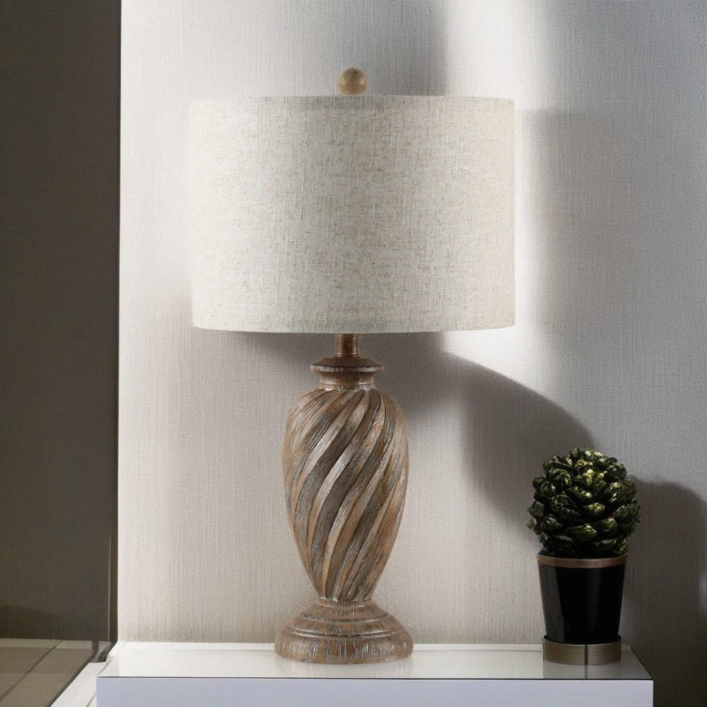 Log Style Polyresin Table Lamp