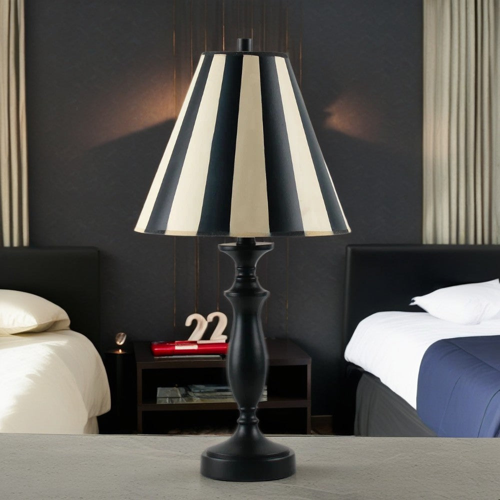 Black Traditional Polyresin Table Lamp
