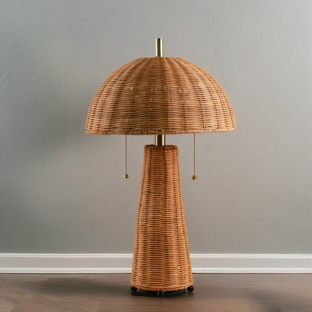 Semicircle Shaped Pull Chain Switch Rattern Lamp