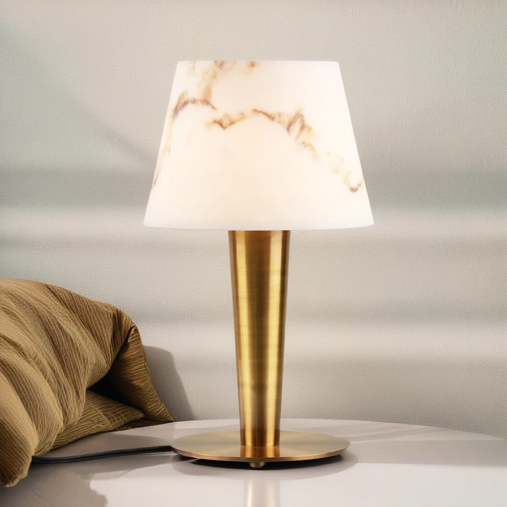 Metal Base Alabaster Lamp