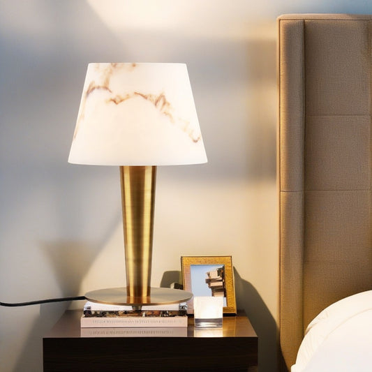 Metal Base Alabaster Lamp