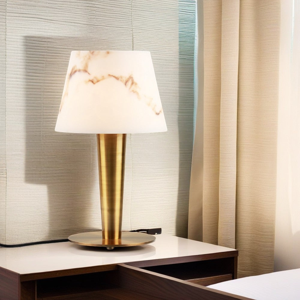Metal Base Alabaster Lamp
