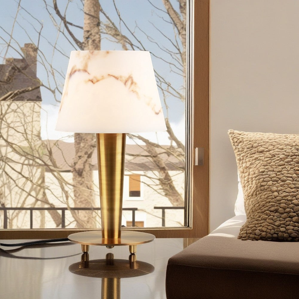 Metal Base Alabaster Lamp
