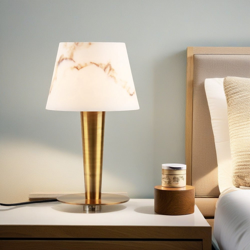 Metal Base Alabaster Lamp