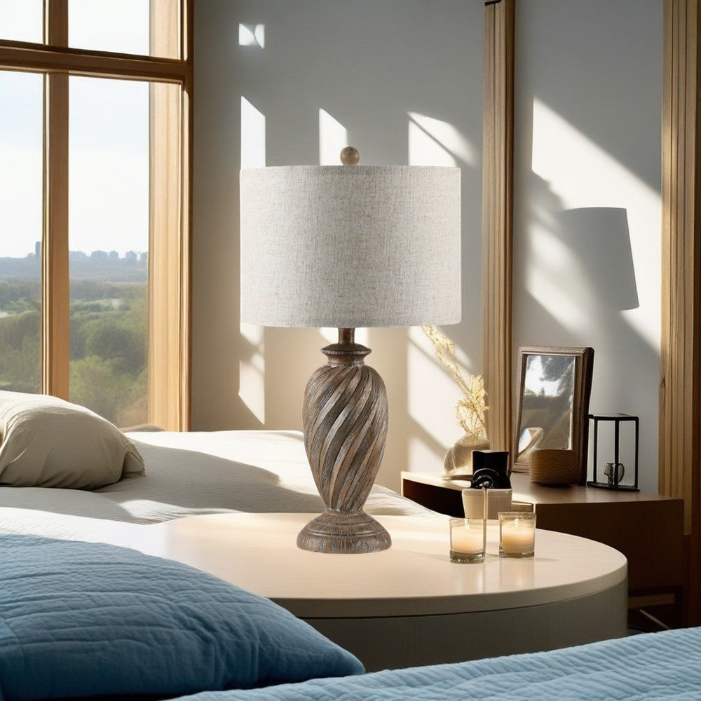 Log Style Polyresin Table Lamp