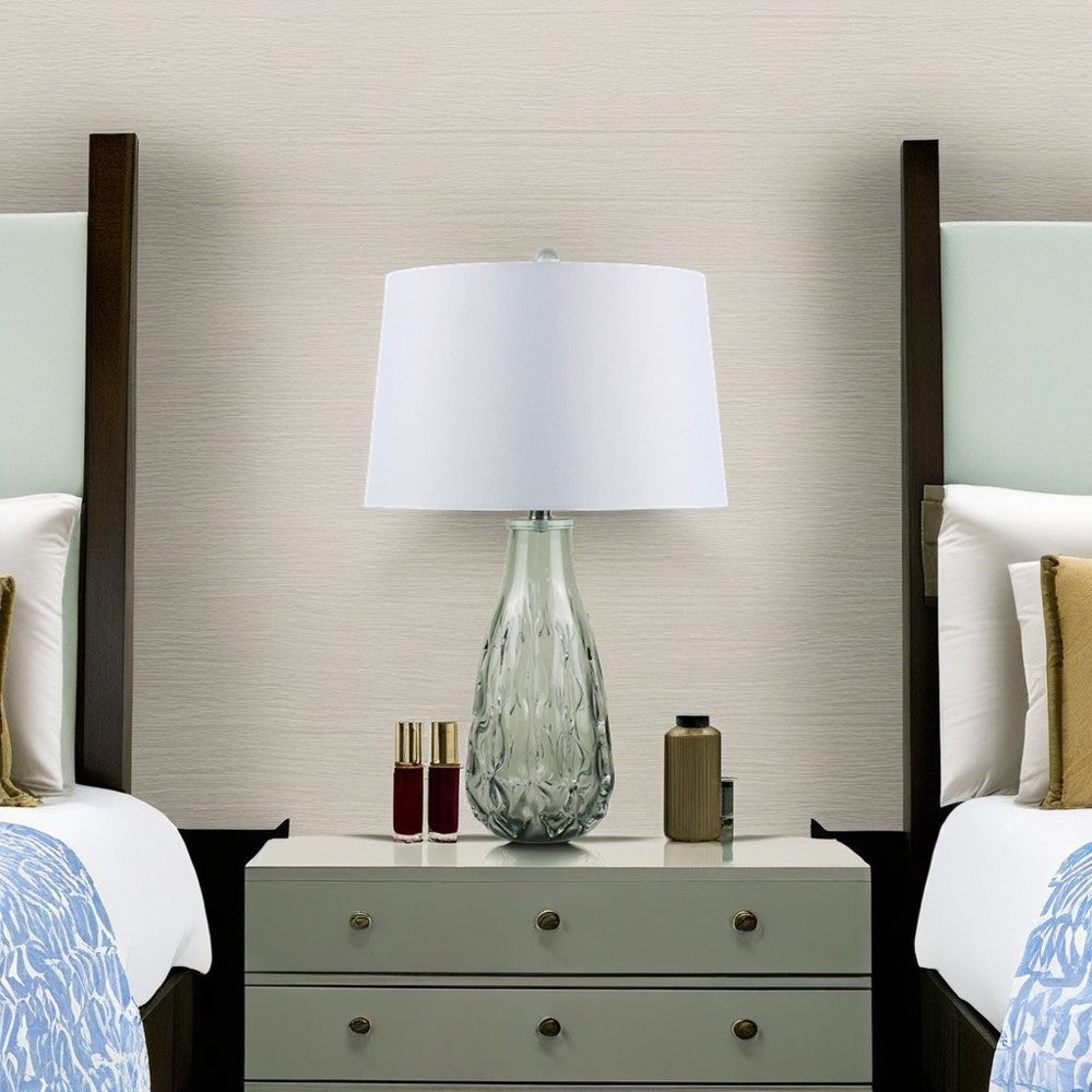 Black and Clear Glass Lamp