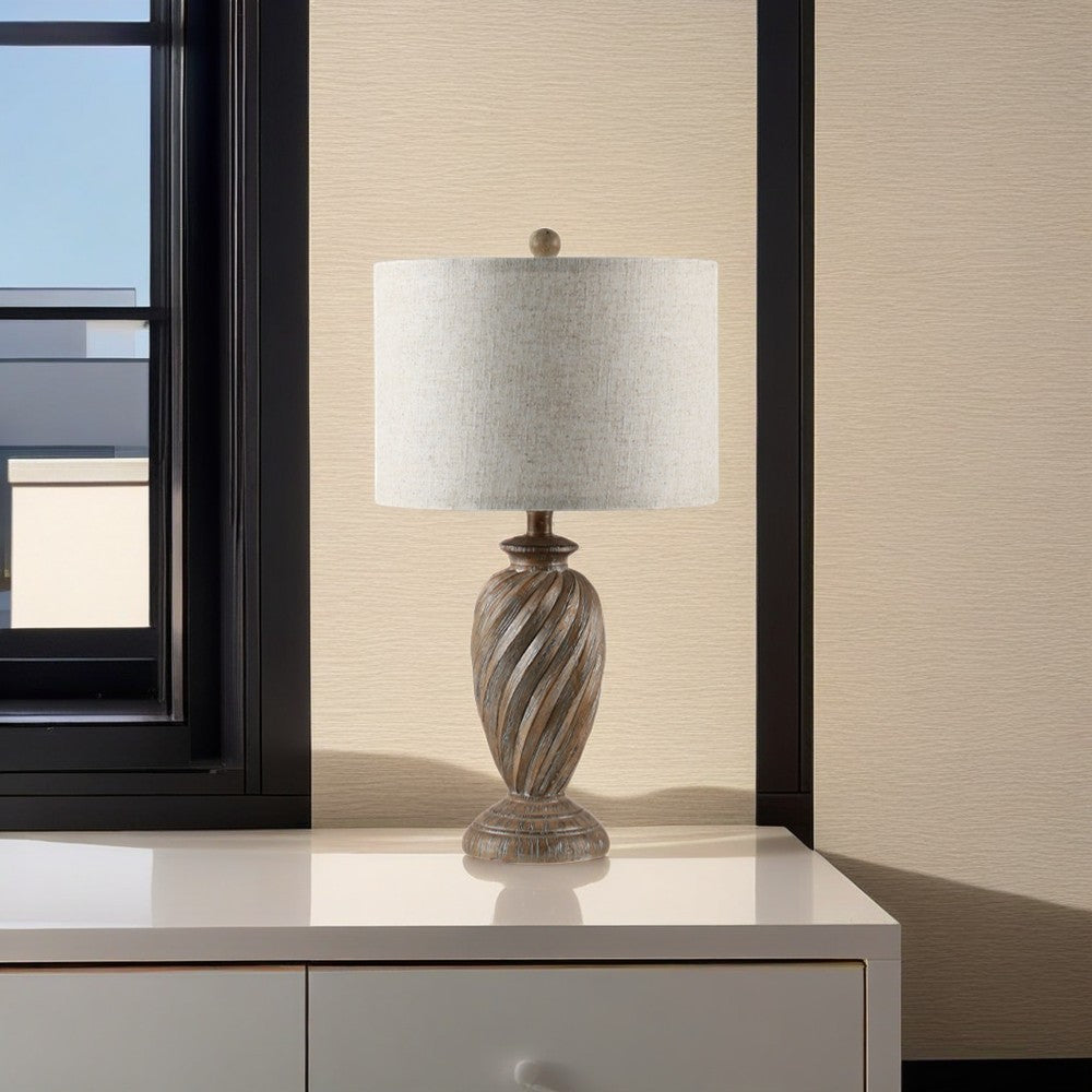 Log Style Polyresin Table Lamp