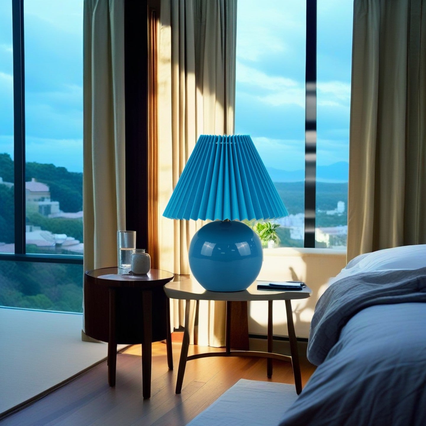 Dark Blue Mini Ceramic Lamp