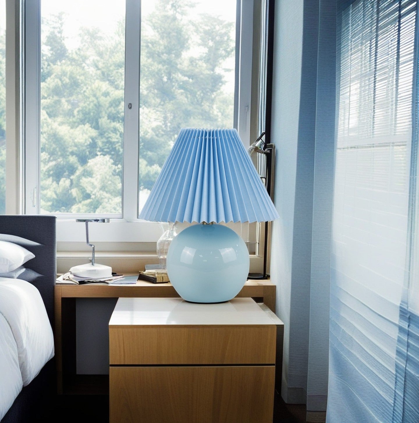 Light Blue Mini Ceramic Lamp