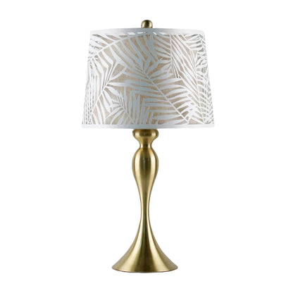Elegant Leaf Patterned Metal Table Lamp