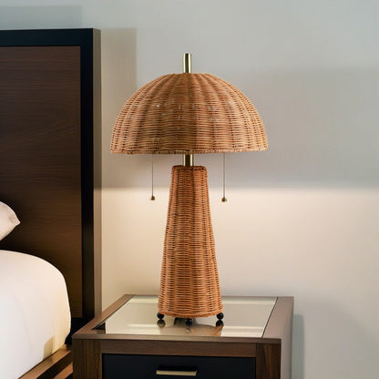 Semicircle Shaped Pull Chain Switch Rattern Lamp