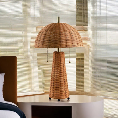 Semicircle Shaped Pull Chain Switch Rattern Lamp