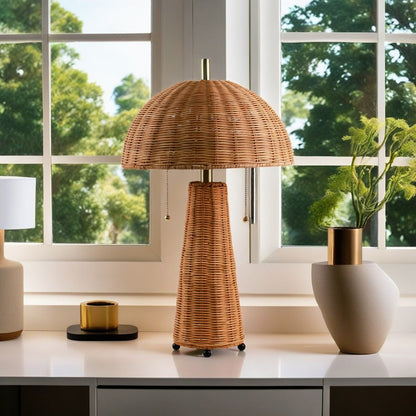 Semicircle Shaped Pull Chain Switch Rattern Lamp