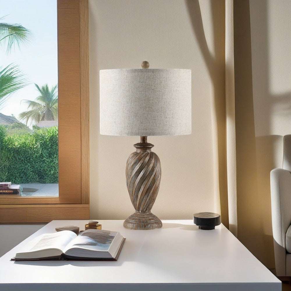 Log Style Polyresin Table Lamp
