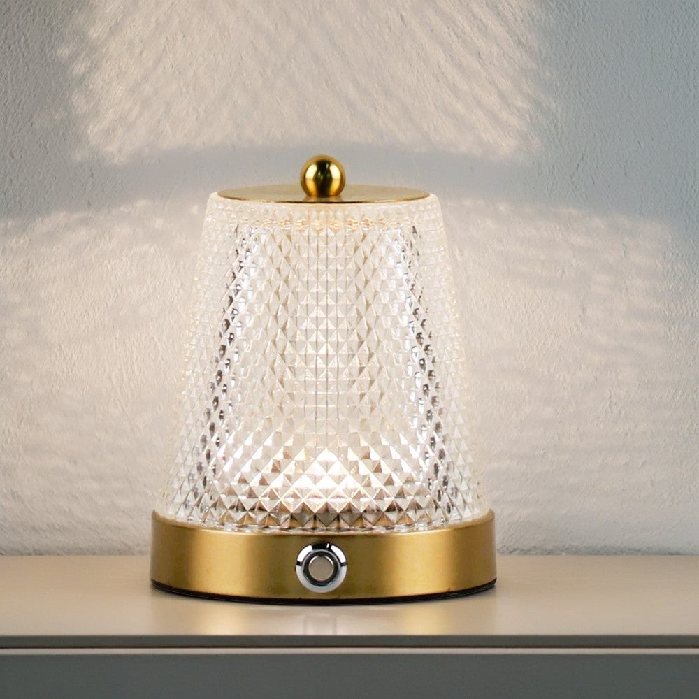 Contemporary Mini Glass Portable Lamp